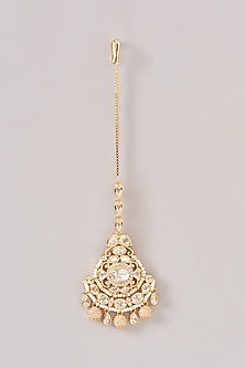 Gold Finish Kundan Polki & Pearl Choker Necklace Set