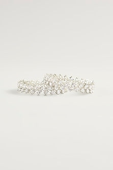 White Finish Zircon Bangles (Set Of 2)