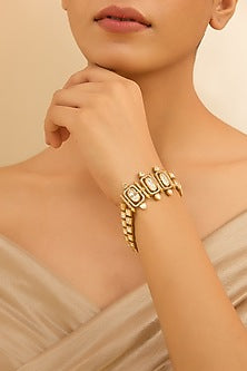 Gold Finish Moissanite Stone Bracelet