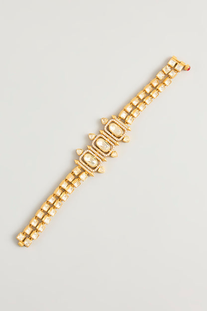 Gold Finish Moissanite Stone Bracelet