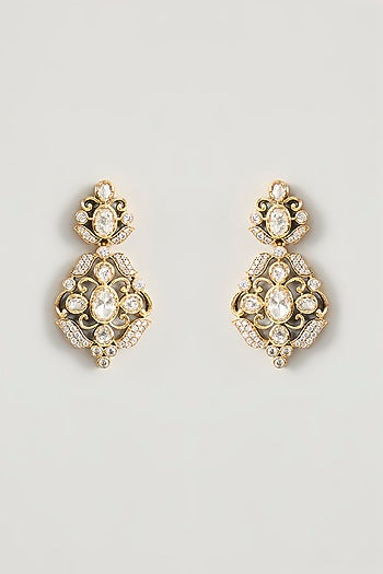 Two Tone Finish Kundan Polki Necklace Set