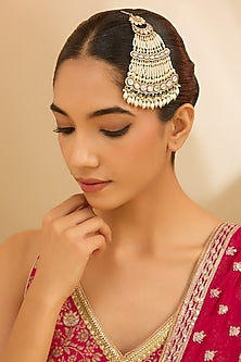 Gold Finish Kundan Polki & Pearl Pasa