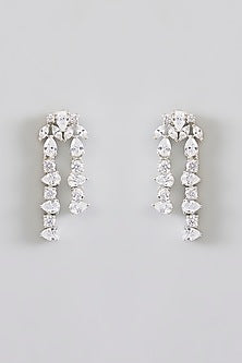 White Finish Diamond Layered Necklace Set