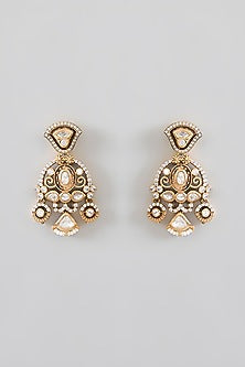 Two Tone Finish Kundan Polki & Pearl Layered Necklace Set