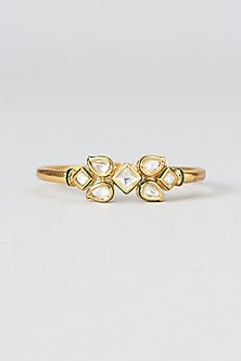 Gold Finish Kundan Polki Bracelet