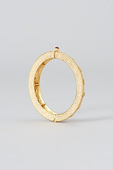 Gold Finish Kundan Polki Kadas (Set of 2)
