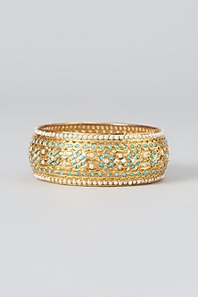 Gold Plated Kundan Polki Kada