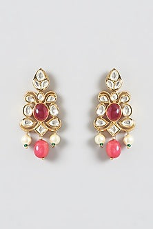 Gold Plated Kundan Polki & Navratna Stone Necklace Set