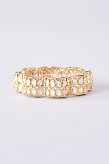 Gold Plated Kundan Polki Meenakari Bangle