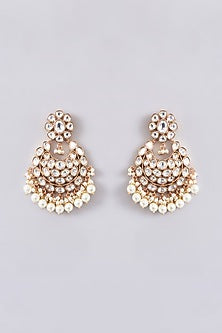 Gold Plated Kundan Polki & Pearl Choker Necklace Set