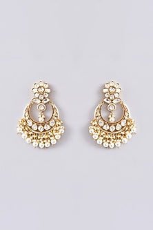 Gold Plated Kundan Polki & Pearl Necklace Set