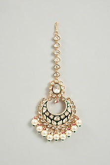 Gold Finish Kundan Polki & Pink Stone Necklace Set
