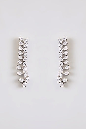White Finish Diamond Necklace Set