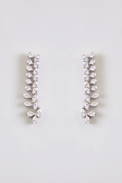 White Finish Diamond Necklace Set