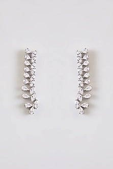 White Finish Diamond Necklace Set