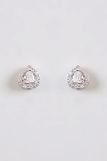 White Finish Diamond Necklace Set