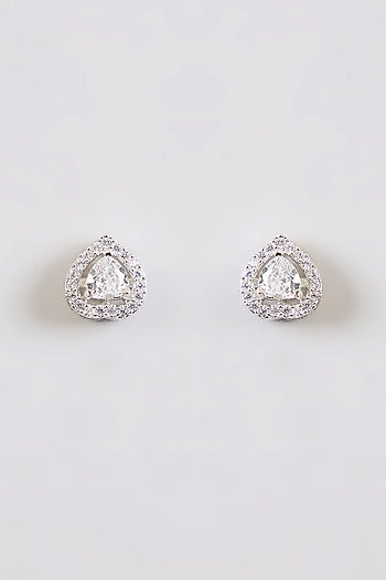 White Finish Diamond Necklace Set