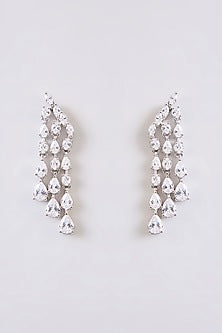 White Finish Diamond Necklace Set