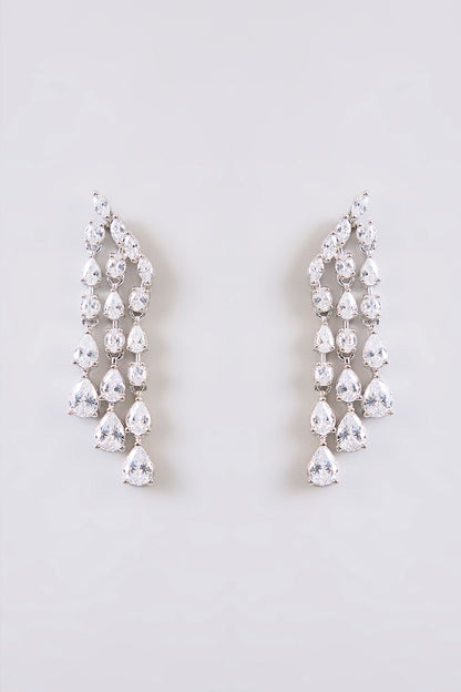 White Finish Diamond Necklace Set