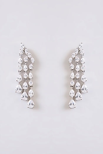 White Finish Diamond Necklace Set