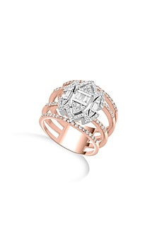 18Kt Rose Gold Finish Diamond Ring