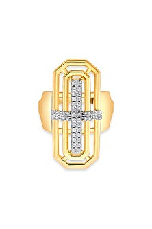 18kt Matte Rose Gold Finish Diamond Octagon Ring