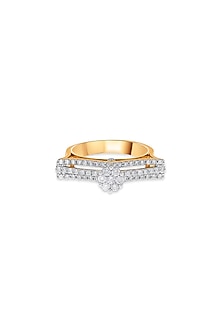 18kt Rose Gold Finish Diamond Halo Ring