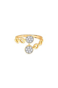 18kt Matte Pink Gold Finish Floral Diamond Ring