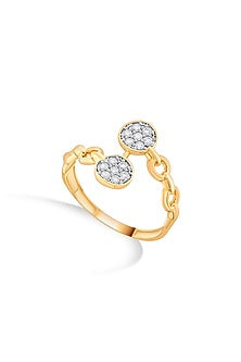 18kt Matte Pink Gold Finish Floral Diamond Ring