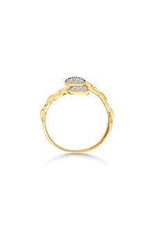 18kt Matte Pink Gold Finish Floral Diamond Ring