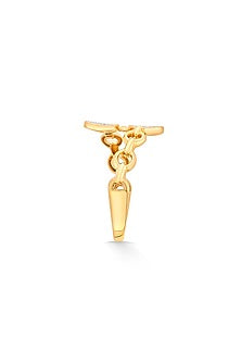 18kt Matte Pink Gold Finish Floral Diamond Ring