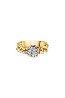 18kt Matte Pink Gold Finish Diamond Braided Ring