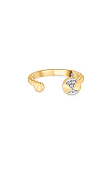 18kt Matte Pink Gold Finish Diamond Hourglass Motif Ring