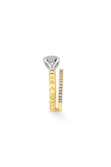 18kt Matte Rose Gold Finish Diamond Cluster Double Band Ring