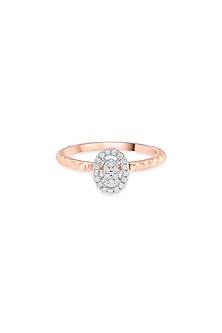 18kt Matte Rose Gold Finish Diamond Ring
