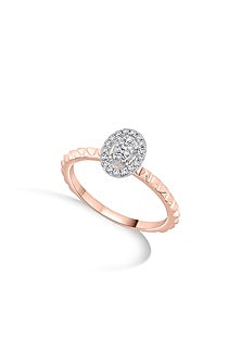 18kt Matte Rose Gold Finish Diamond Ring