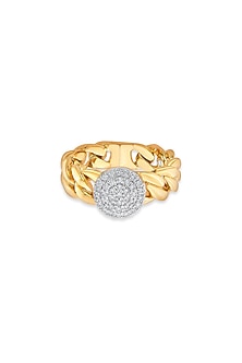 18kt Gold Finish Oval Diamond Ring