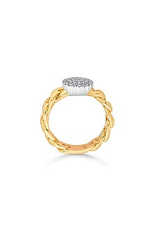 18kt Gold Finish Oval Diamond Ring