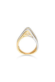 18kt Two-Tone Finish Diamond Double Band Ring