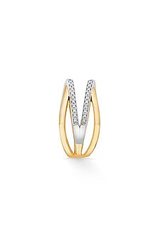 18kt Two-Tone Finish Diamond Double Band Ring