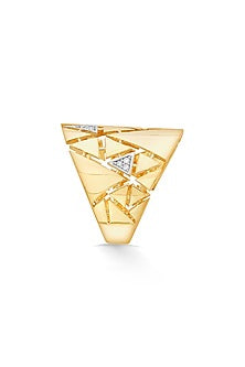 18kt Matte Rose Gold Finish Diamond Double-Helix Ring