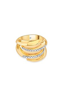 18kt Matte Rose Gold Finish Diamond Double-Helix Ring