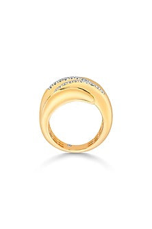 18kt Matte Rose Gold Finish Diamond Double-Helix Ring