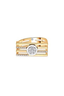 18kt Matte Rose Gold Finish Diamond Floral Motif Ring