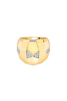 18kt Matte Rose Gold Finish Diamond Bow-Tie Motif Ring