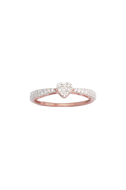 14kt Rose Gold Finish Diamond Love Knot Ring