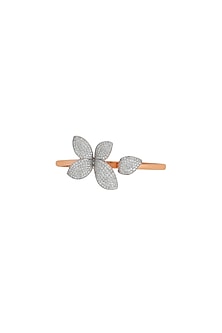 18kt Rose Gold Finish Diamond Oval Bangle