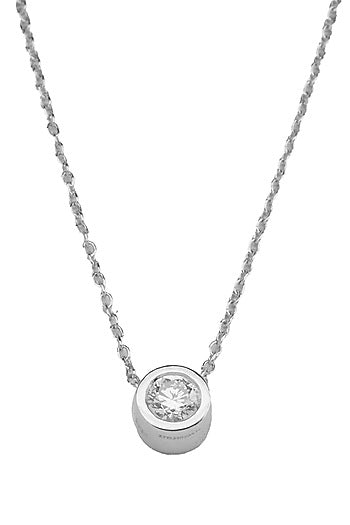 14kt White Finish Diamond Pendant