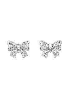14kt White Finish Diamond Stud Earrings
