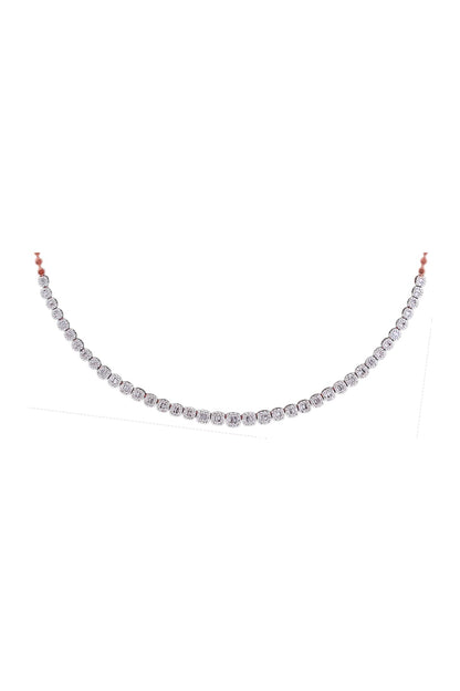14kt White Finish Diamond Lariat Pendant Necklace